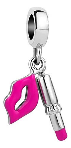 Kunbead Mujeres Niñas Rosa Esmalte Labios Lápiz Labial Colga