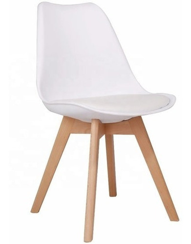 Silla Eames Acolchada Oak Blanco