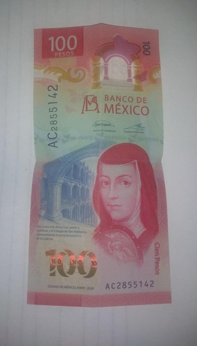 Billete De $100 Jor Juana Ines Dela Cruz Serie Ac,nuevo