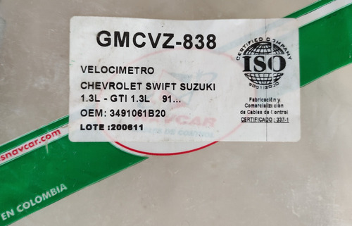 Guaya Velocimetro Swift 1.3 1.6 L 1991  96cm Navcar