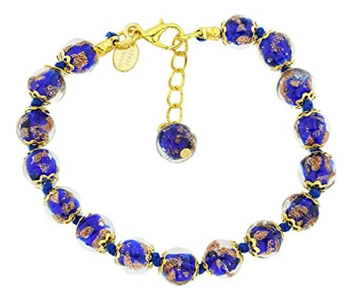 Glass Of Venice Pulsera De Cristal De Murano Azul Italiano S