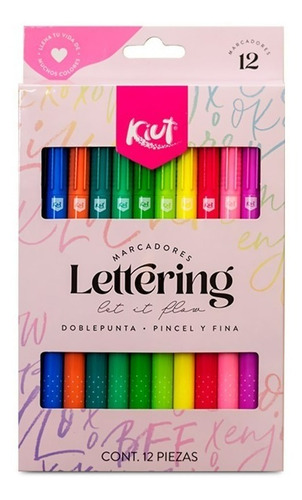 Marcadores Kiut Kit 12 Colores Surtidos Lettering