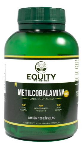 Metilcobalamina Vitamina B12 5000mcg 120cps Equity Nutrition Sabor Sem sabor