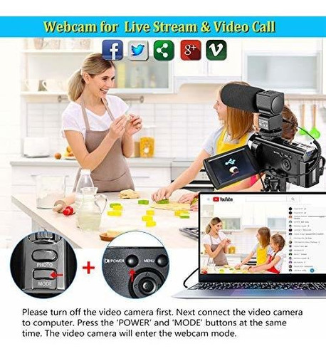 Hd Video With Microphone Fps Mp Vlogging Digital Lens Hood Q