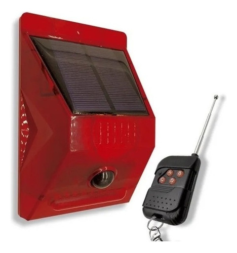 Alarma Sirena Solar C/ Sensor De Movimiento Control Remoto