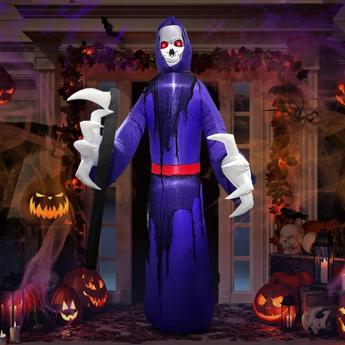 Adorno Halloween Inflable Fantasma Calavera Parca Muerte Bru