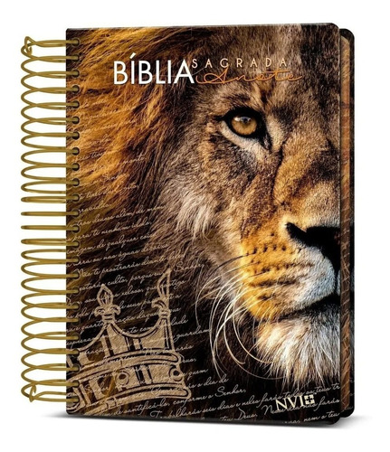 Bíblia Anote Espiral Nvi Espaço Para Anotações Leão Coroa