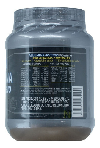 Imagen 4 de 4 de Albumina De Huevo (natural 500 Gr) Prowinner