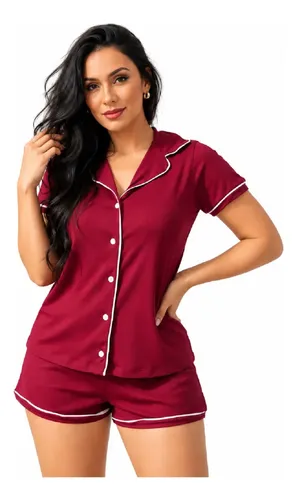 Pijama Blogueira Feminino Curto Shorts Baby Doll Maternidade