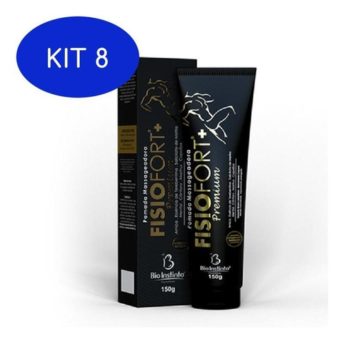 Kit 8 Pomada Massageadora Fisiofort Premium 150 G