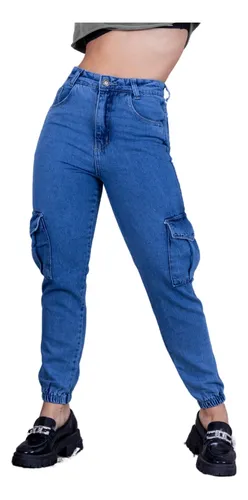 Calça feminina com cheap elastico na perna