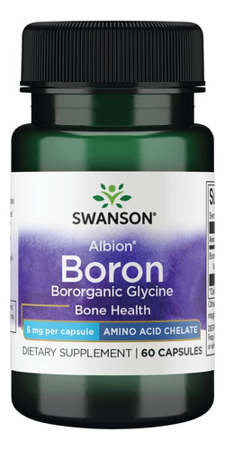 Swanson Albion Boron Bororgánico Glicina 6 Mg 60 Caps Sfn