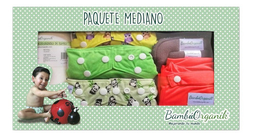 Paquete Mediano (bambuorganik) Pañales De Tela Ecológicos Género Sin Género Talla Unitalla