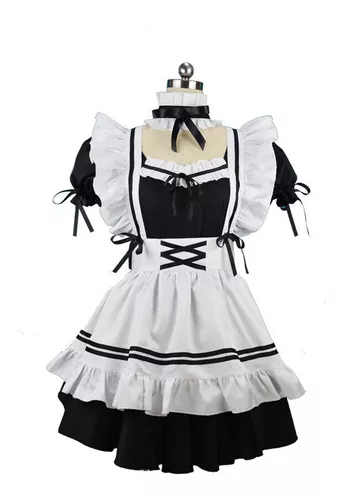 Compra online de Roupa de empregada masculina, roupa de cosplay fofa  japonesa lolita vestido anime roupa de empregada loli vestido preto roupa  de empregada lolita kawaii gótico