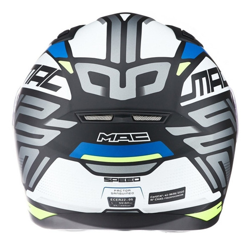 Casco Moto Integral Mac Speed Riot Negro Oficial Devotobikes