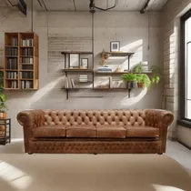 Comprar Sillon Chesterfield Sofa Chester 4 Cuerpos Cuero Vacuno Real