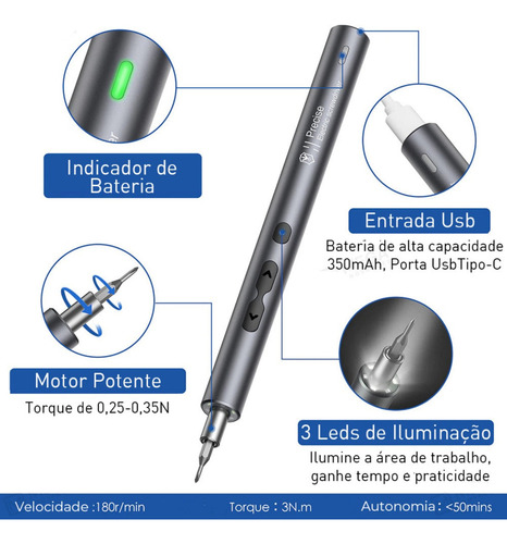 Kit Chave De Fenda Elétrica Estrela Work Pro 28pcs
