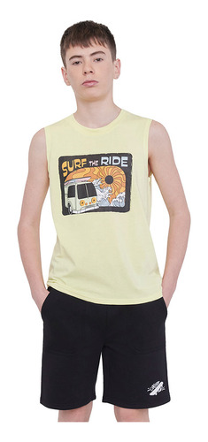 Polera Niño Teen Tank Fun Amarillo Corona