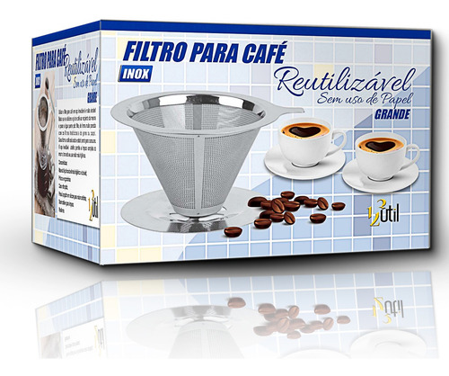 Coador De Café Pour Over Inox Tam 102 Não Precisa Filtro