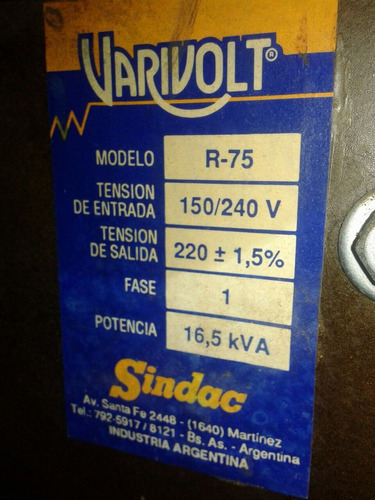 Elevador Automatico De Tension Varivolt 16,5kva 220volts