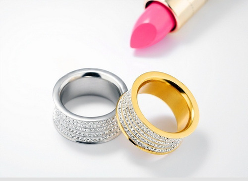 Imagen 2 de 3 de Anillo De Acero Con Zirconia - 695