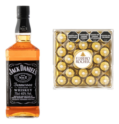 Whisky Jack Daniels No.7 700ml + Ferrero Rocher Bombón X24un