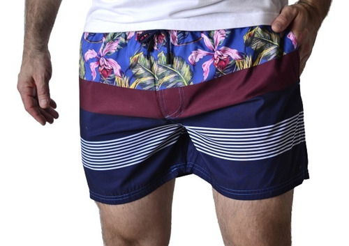 Short De Baño Malla De Hombre Floreada Flores The Big Shop