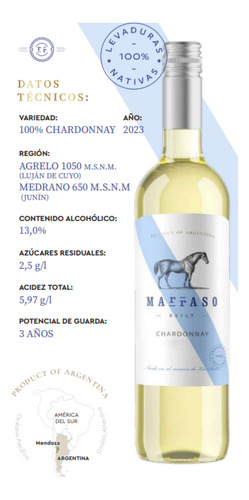 Vino Blanco Marraso Daily Chardonnay 750ml De Mesa Vegano