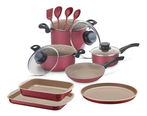 Juego De Ollas Tramontina 14 Piezas Asaderas Kit De Cocina 