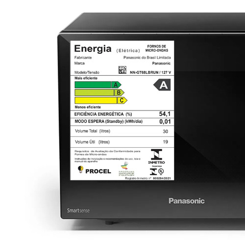 Micro-ondas Nn-st66nbruk Dupla Refeição Preto Panasonic 220v