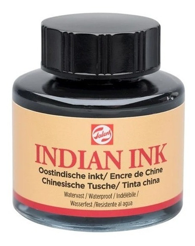 Tinta Talens Indian Ink Black Negra / Tinta China X 30 Ml