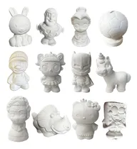 Comprar 40 Alcancias De Yeso Sin Pintar Personajes Varios