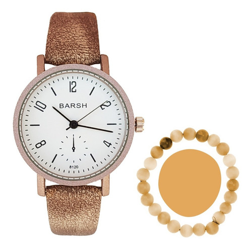 Reloj Vintage Minimalista De Dama Barsh Acero Piel Original 