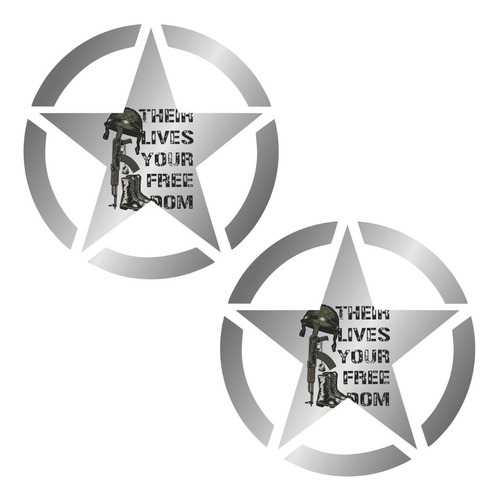 Sticker Estrellas Militares P/ Costados Army Star Pack Sa15