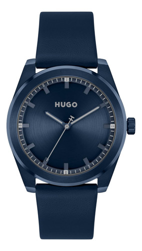 Hugo Bright Reloj De Pulsera De Cuero De Cuarzo 3h Para Homb