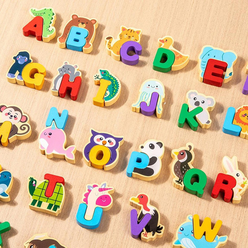 Puzzle De Madeira Do Alfabeto Abc Placa De Quebra
