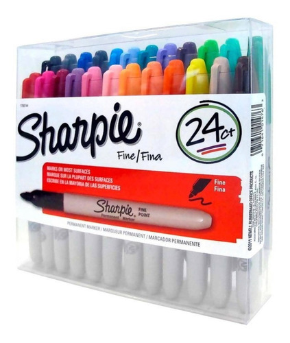 Marcador Permanente Sharpie Colores Surtidos Con 24 Piezas