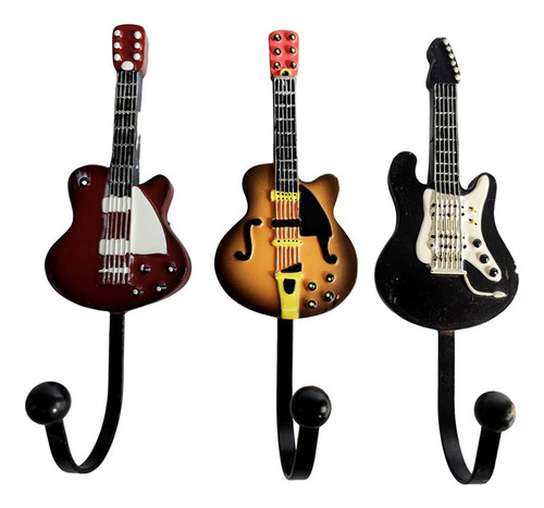 Y Ganchos Decorativos Forma Guitarra Perchas Para Colgar