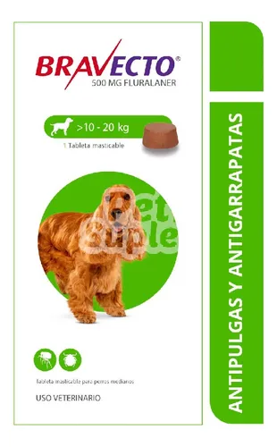 Bravecto Perro 10 A 20 Kg 1 Tableta