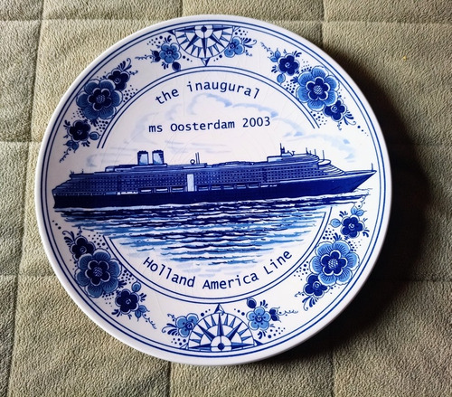 Plato De Cerámica Holland America Line De Colección 