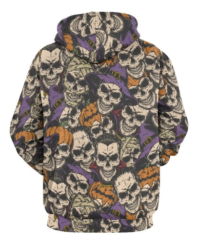 Suéter Holgado Con Estampado De Calavera De Dibujos