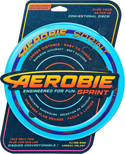 Aerobie Sprint Aro Dinamico Frisbee Volador 25 Cm Int 88401 Color Celeste