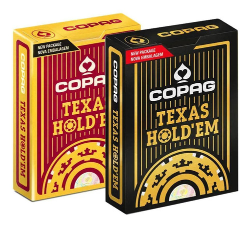 Kit Com 2 Baralhos Copag Texas Hold'em Poker  Com