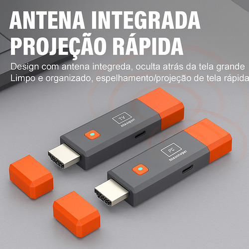 Receptor Hdmi Wireless Full Hd 50m Imagem Estável Sem Delay