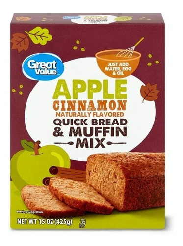Great Value Apple Cinnamon Quick Bread & Muffin Mix 425 G
