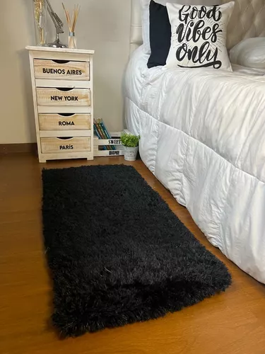 Alfombra peluda negra – todocomercio