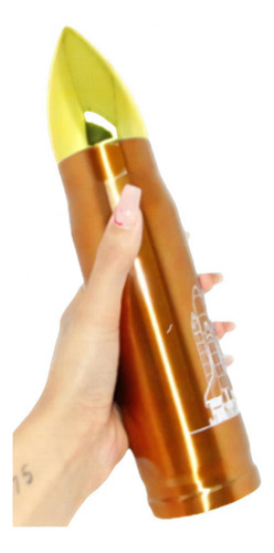 2 Garrafas Térmicas Inox Bala Munição Projétil Cápsula Cobre