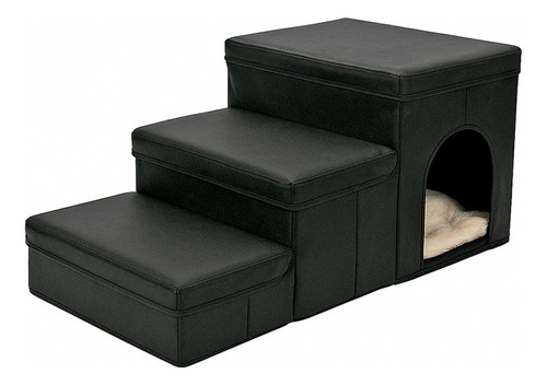 Escada Toca Cama Caminha Dobravel Viagem Cães E Gatos Cor Preto