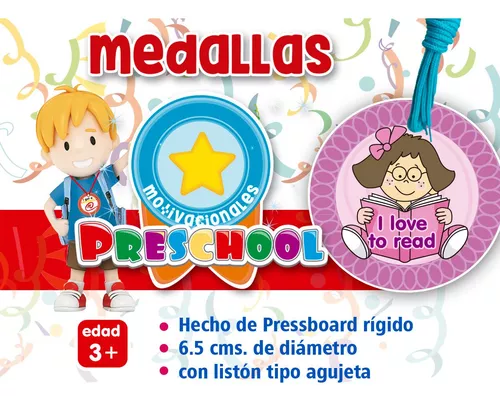 Juego Didáctico Preescolar Medalla Niños Niñas Diploma Mod 5