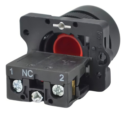 Kit 6 Botões Comando 22mm Faceado Vermelho 1nf Metaltex